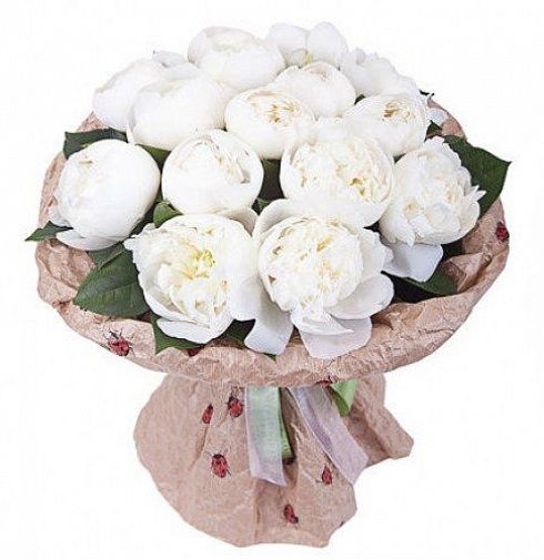 Белые пионовидные розы