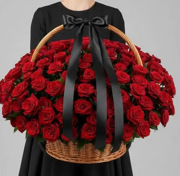 Траурные композиции Букет Траурная корзина №5