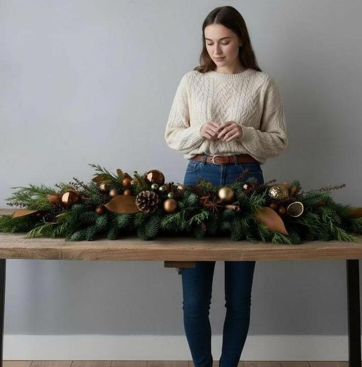 Цветочная композиция Новогодний огонёк