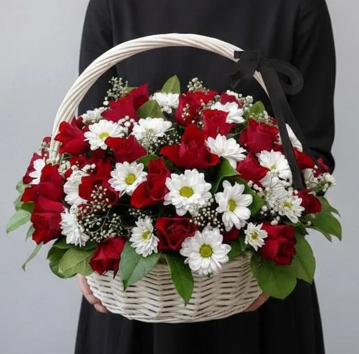 Траурные композиции Букет Траурная корзина №4