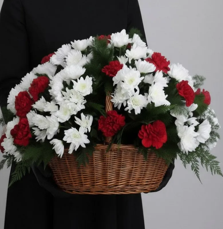 Траурные композиции Букет Траурная корзина №1