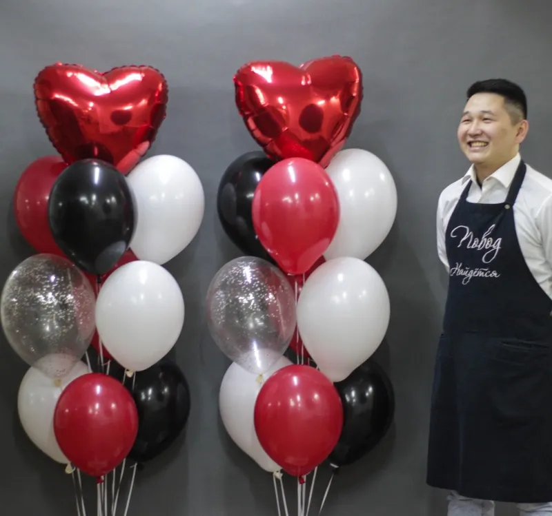 Воздушные шары Облако шаров "В объятьях ночи"