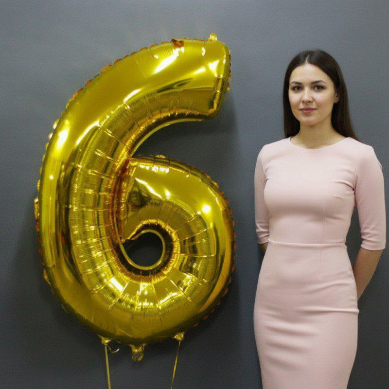 Цифра 6 золотая