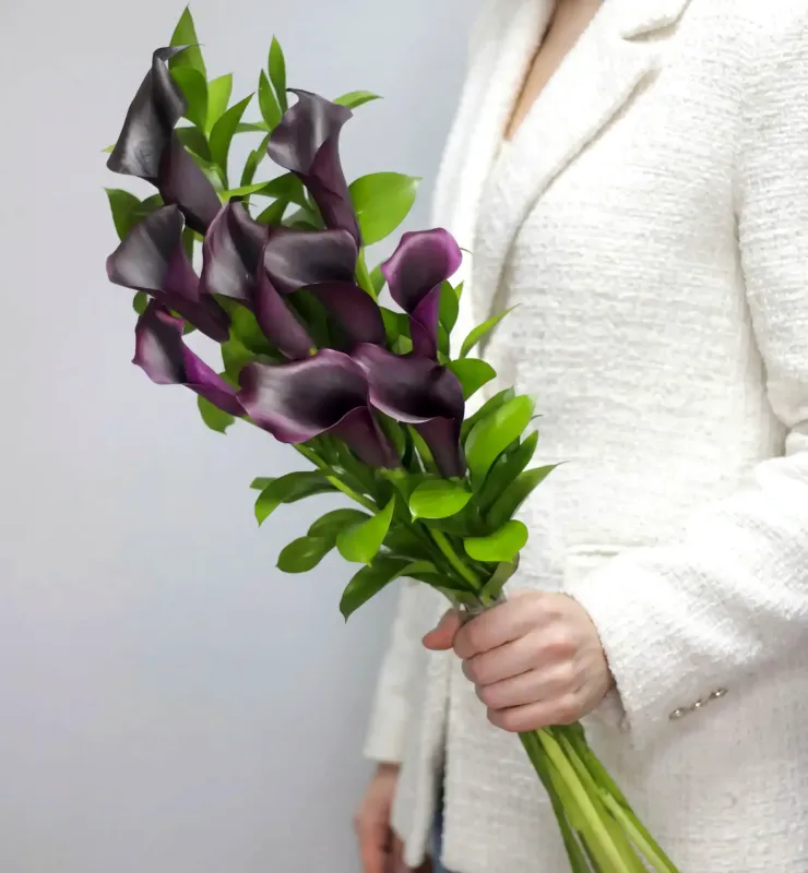 КАЛЛЫ Букет 9 фиолетовых калл