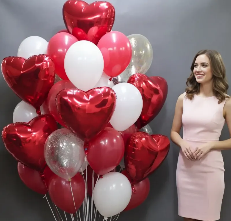 Обычные шары, облака из шаров Облако шаров "Влюбленный по уши"
