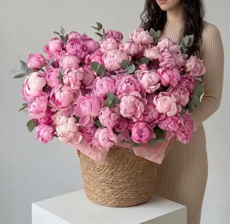 Монобукеты из пионов Букет Королева сердец