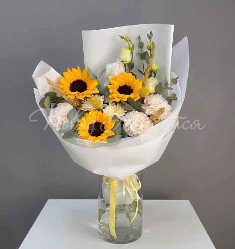 Букеты с подсолнухами Букет Крымский пляж