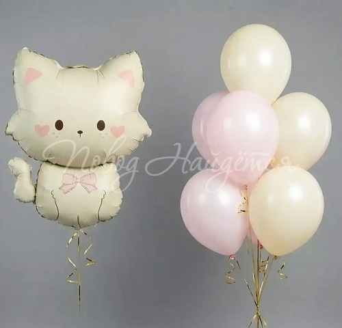 Воздушные шары Облако шаров "Милой кошечке"