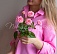 Кустовая розовая роза 50 см