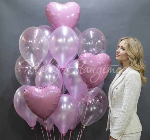 Воздушные шары Облако шаров"Пудровый"