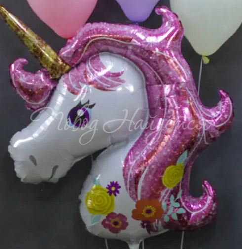Облако шаров"Розовый единорог"