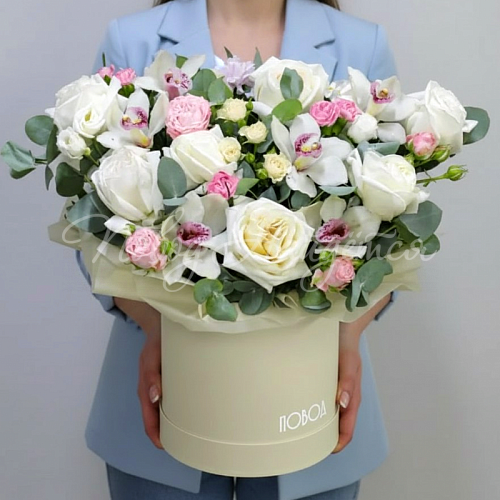 Цветы в шляпной коробке Корзина Холодная комета