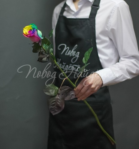 Букет цветов «Радужная (разноцветная) роза 70 см»