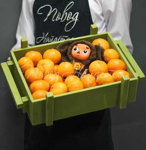 Подарочный набор Мандаринка с мандаринами в корзине
