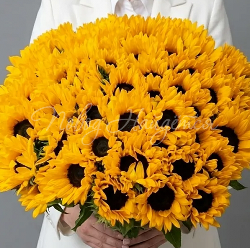 Монобукеты из подсолнухов Букет Солнечные объятия