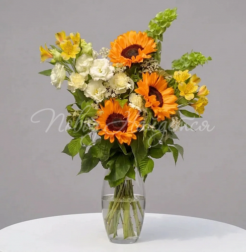 Букеты с подсолнухами Букет Лучи твоего тепла