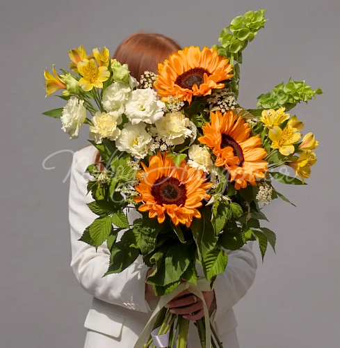 Букеты с подсолнухами Букет Лучи твоего тепла
