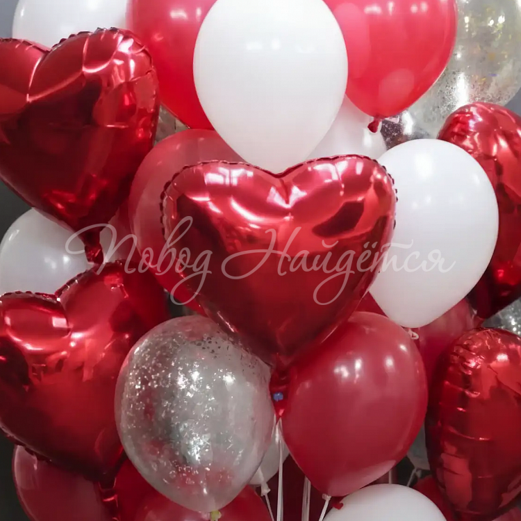 Обычные шары, облака из шаров Облако шаров "Влюбленный по уши"