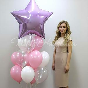 Облако шаров"Пудровая звезда"