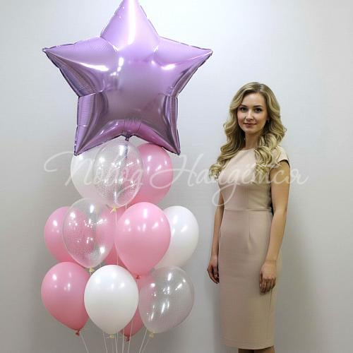 Облако шаров"Пудровая звезда"