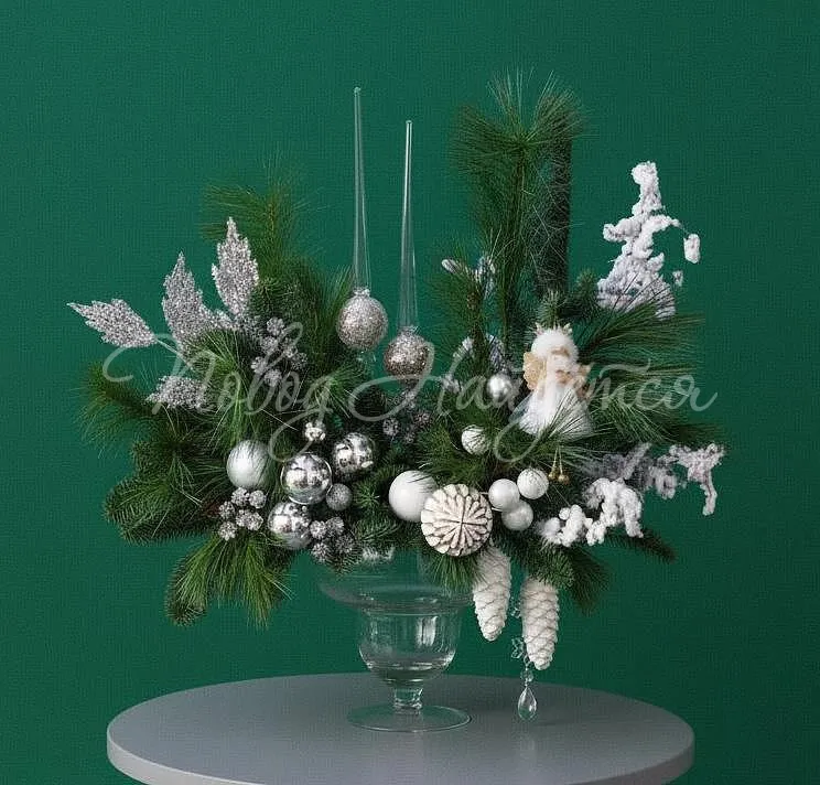 Новогодние композиции Цветочная композиция Зимняя ночь