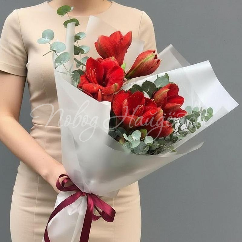 Букеты новогодние Вишневая страсть