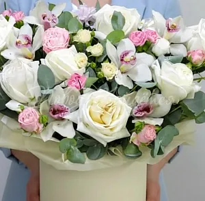 Цветы в шляпной коробке Корзина Холодная комета