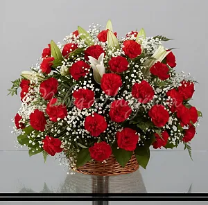 Траурные композиции Букет Траурная корзина №9