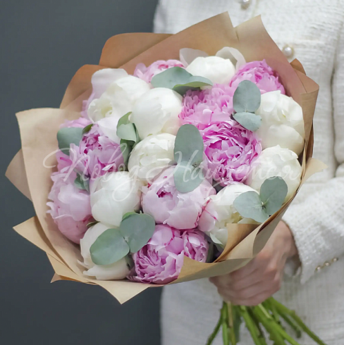 Монобукеты из пионов Букет Мороженое