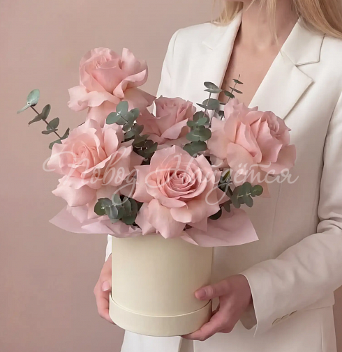 Корзина коробка с розами ПРИДУМАЙ НАЗВАНИЕ И 1 ДОП ФОТО — Повод Найдется