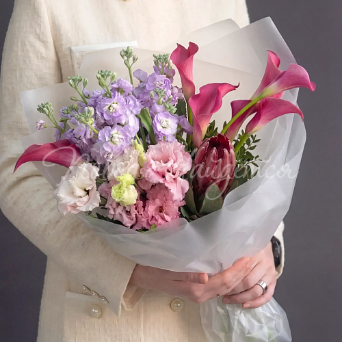 Букет с ЭУСТОМОЙ Букет Тихое счастье