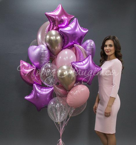 Облако шаров"Розовый фламинго"