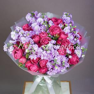 Пионовидные розы Букет Розовое небо