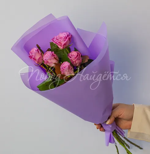 Букет 5 роз с бесплатной доставкой — Повод Найдется