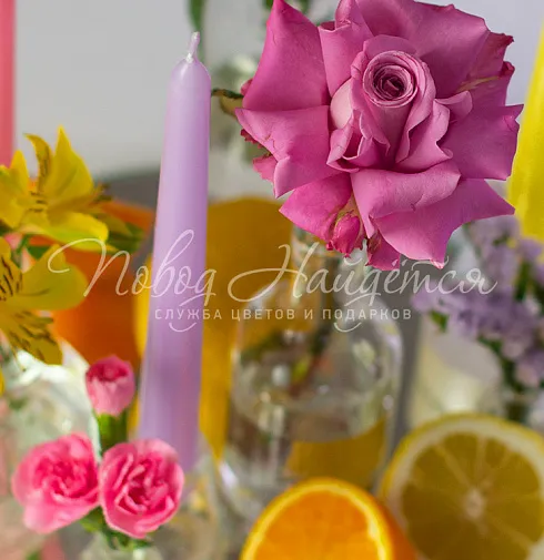 Цветочная композиция Яркая планета — Повод Найдется