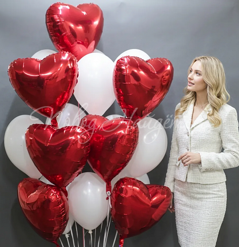 Облако шаров "Клубника со сливками"