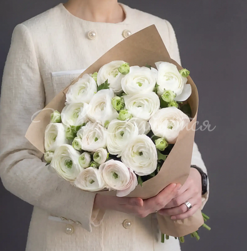 Монобукеты из ранункулюсов Букет Альба